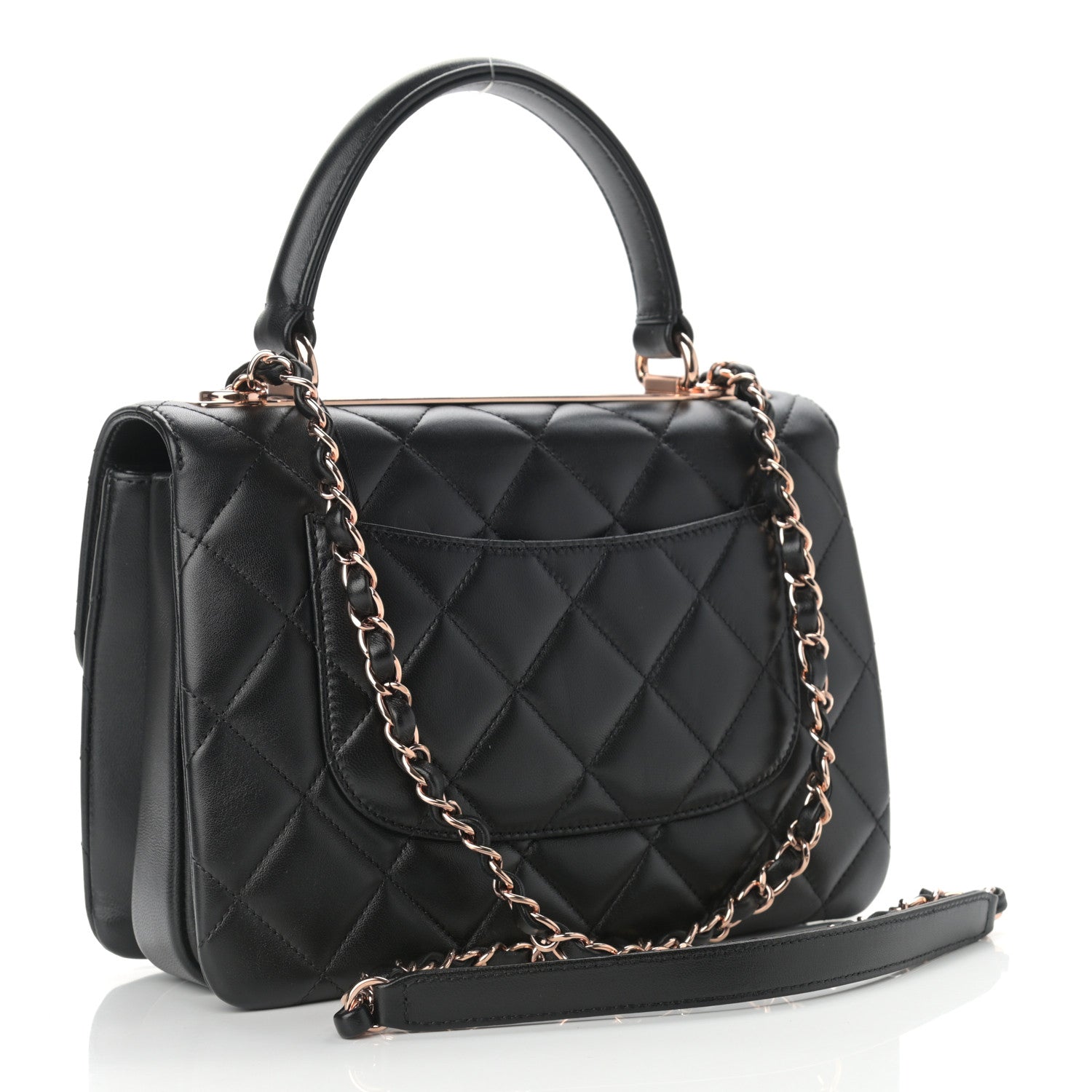 Chanel Lambskin Quilted Small Trendy CC Dual Handle Flap Bag Black 3 of 11