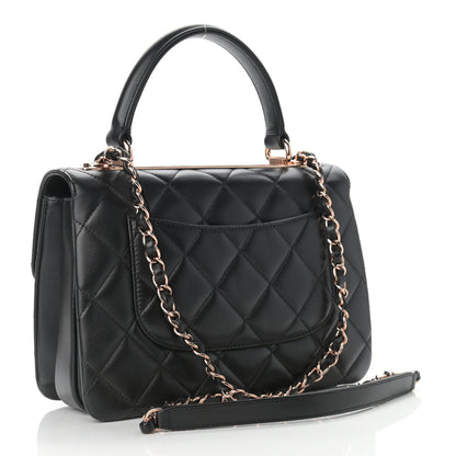 Chanel Lambskin Quilted Small Trendy CC Dual Handle Flap Bag Black 3 of 11