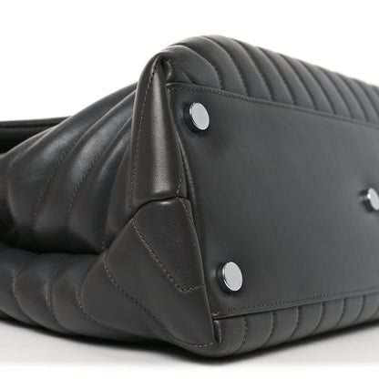 Saint Laurent Calfskin Y Quilted Monogram Large Loulou Chain Satchel Earth 8 of 9