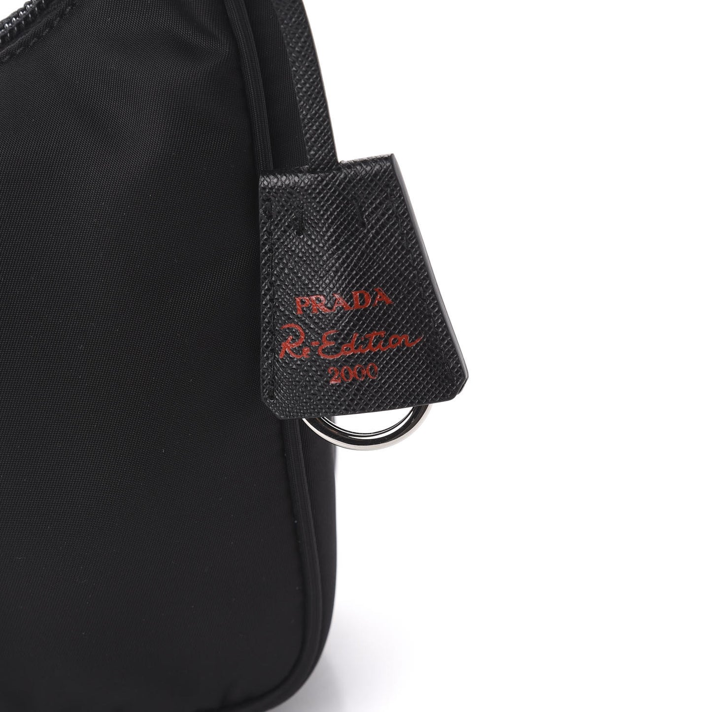 Tessuto Nylon Saffiano Lunar New Year Mini Re-Edition 2000 Bag Black Fuoco