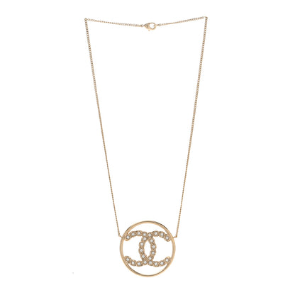 Chanel Baguette Crystal High Society CC Pendant Necklace Gold 3 of 4
