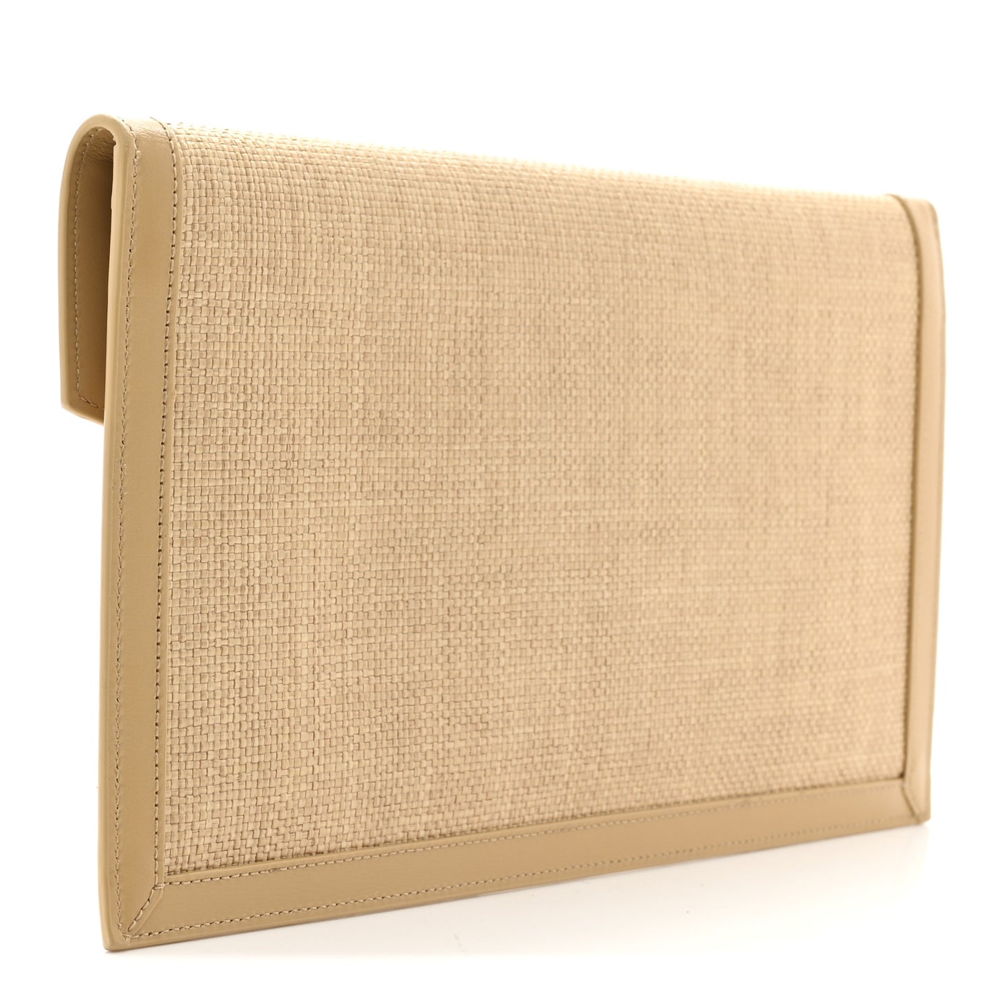 Micro Raffia Uptown Pouch Natural Hay Blush