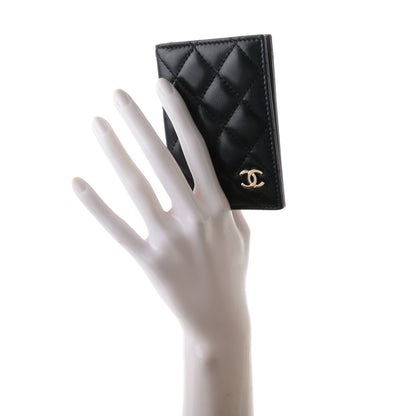 Chanel Lambskin Quilted CC Card Holder Wallet Black 2 of 7