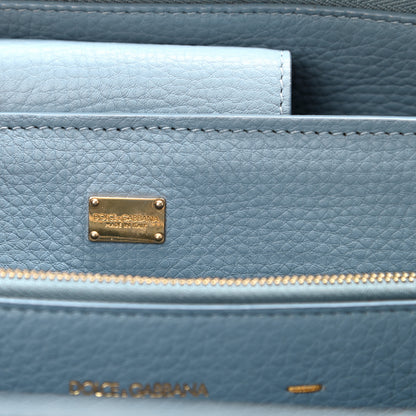 Dolce & Gabbana Textured Calfskin Clara Tote Light Blue 7 of 11