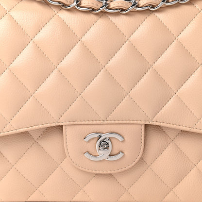 Chanel Caviar Quilted Jumbo Double Flap Light Beige 10 of 10