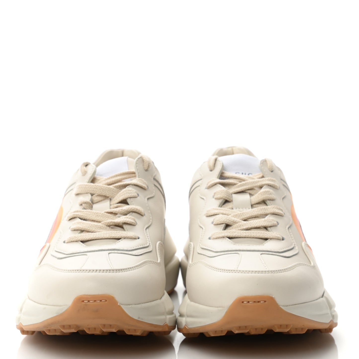 Calfskin Interlocking G Heart Rhyton Sneakers 36 Mystic White