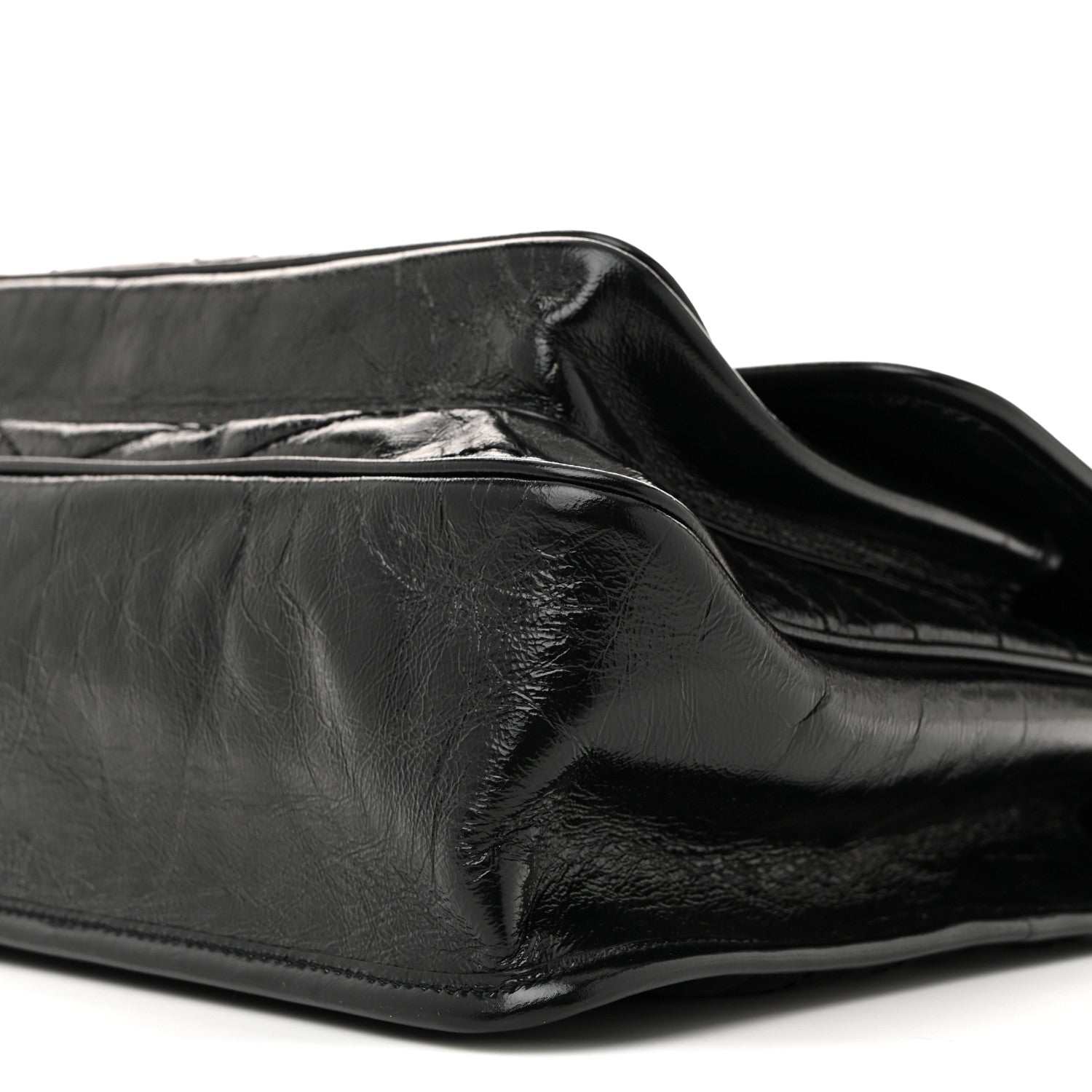 Saint Laurent Crinkled Calfskin Matelasse Monogram Large Niki Chain Satchel Black 10 of 12