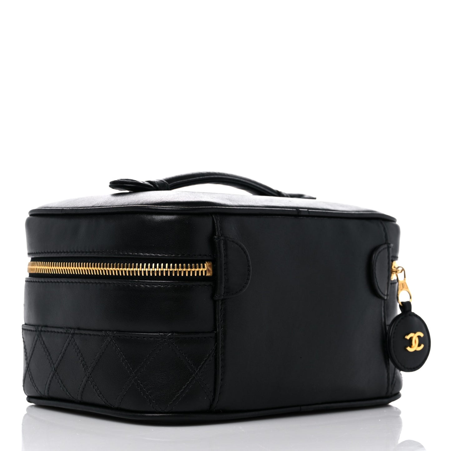 Lambskin Vanity Cosmetic Case Black