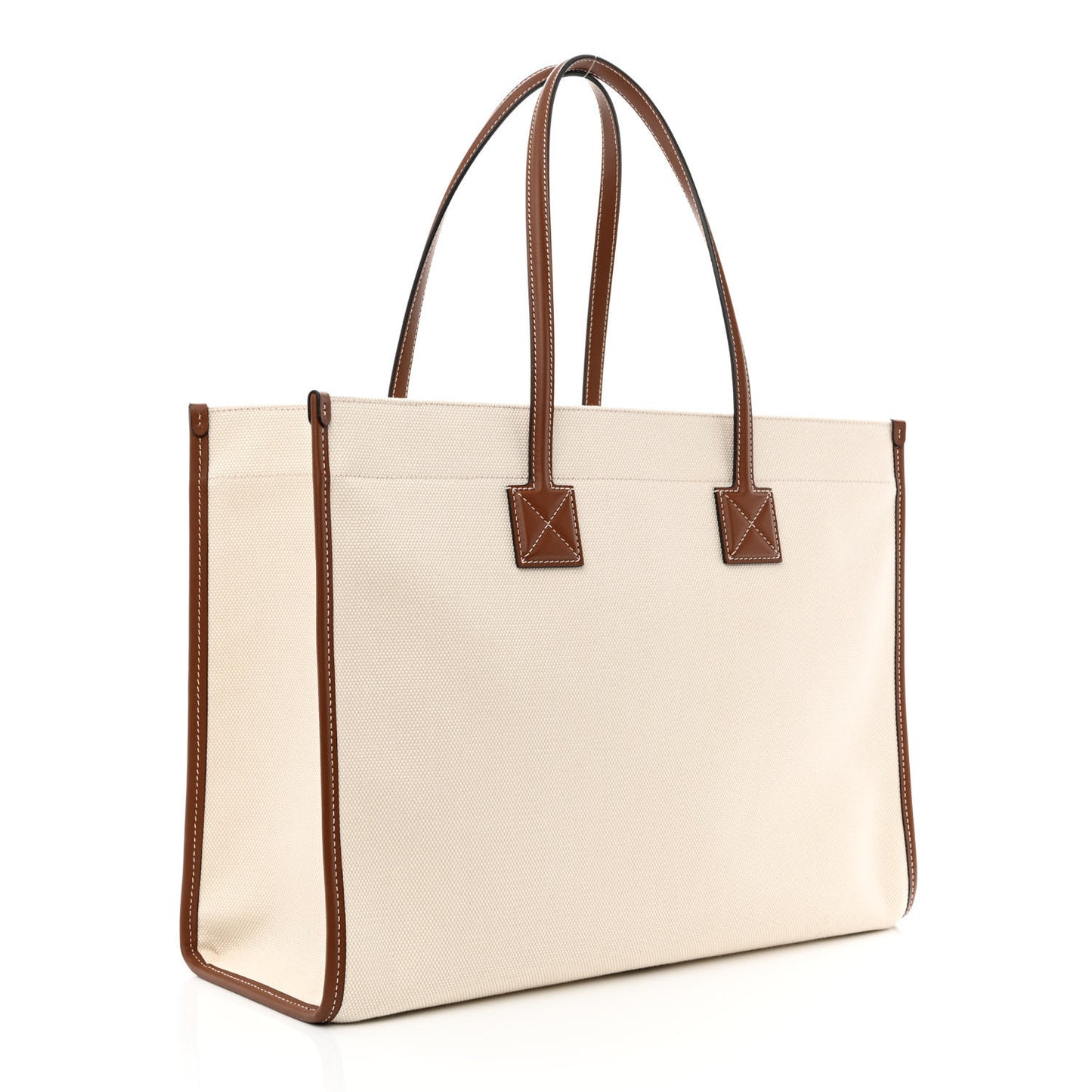 Canvas Smooth Calfskin Medium Two Tone Freya Tote Brown