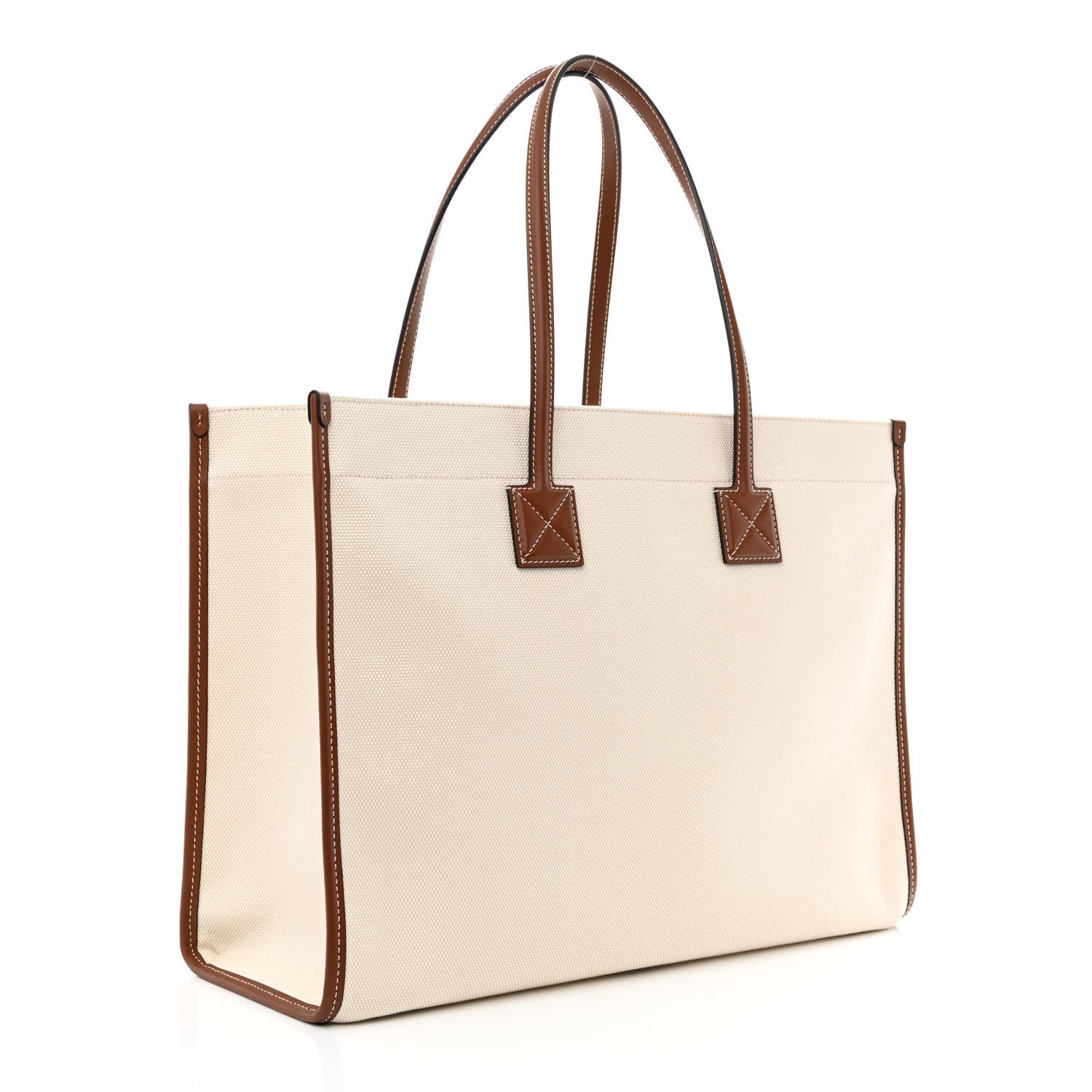 Burberry Canvas Smooth Calfskin Medium Two Tone Freya Tote Brown 3 of 10