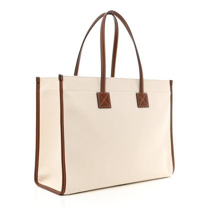 Burberry Canvas Smooth Calfskin Medium Two Tone Freya Tote Brown 3 of 10