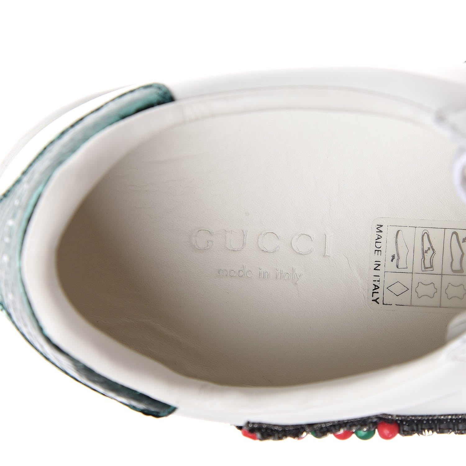 Gucci Calfskin Web Studded Womens Arrow Ace Sneakers 34 White 5 of 10