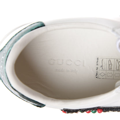 Gucci Calfskin Web Studded Womens Arrow Ace Sneakers 34 White 5 of 10