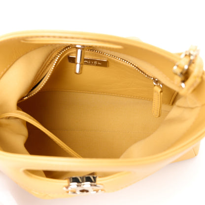 Chanel Shiny Crumpled Calfskin Quilted Mini 31 Shopping Bag Yellow 5 of 11