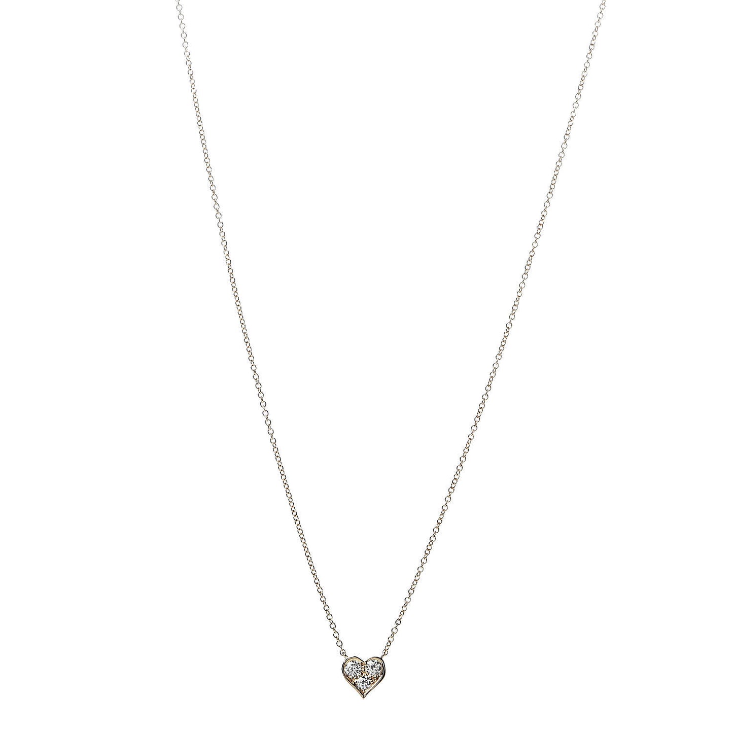 18K Yellow Gold Diamond Heart Pendant Necklace