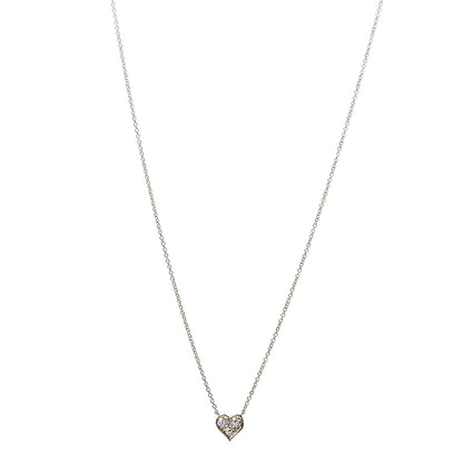 Tiffany 18K Yellow Gold Diamond Heart Pendant Necklace 1 of 9