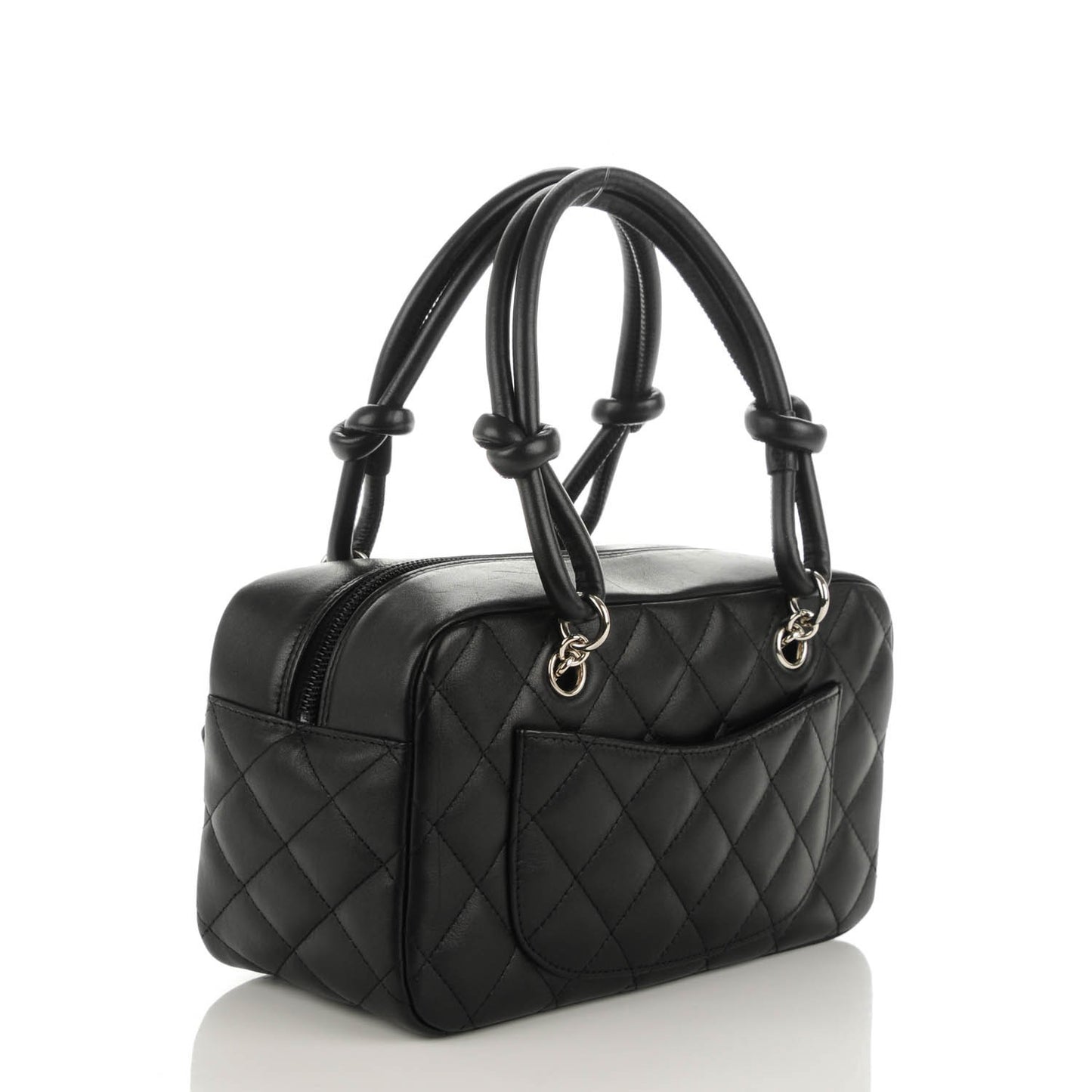 Calfskin Quilted Small Cambon Bowler Black