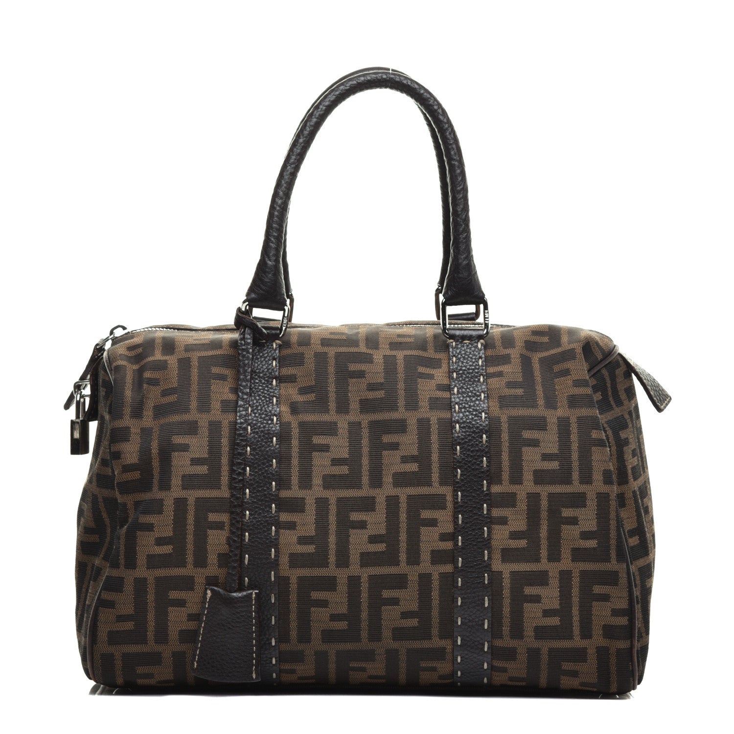 Fendi Zucca Cuoio Romano Selleria Medium Boston Tobacco Moro 1 of 8