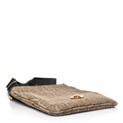 Versace Canvas Allover Logo Medusa Crossbody Bag Beige Brown 4 of 9