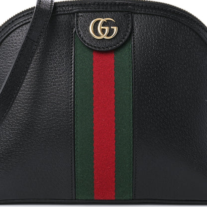 Gucci Calfskin GG Web Small Ophidia Dome Shoulder Bag Black 9 of 10