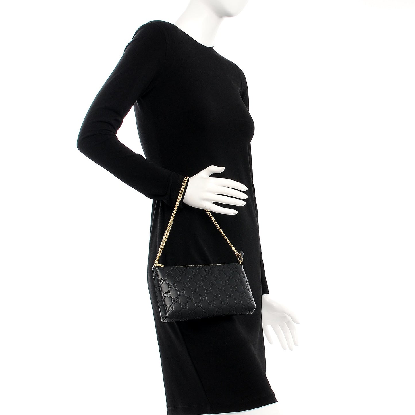 Guccissima Signature Wrist Wallet Black