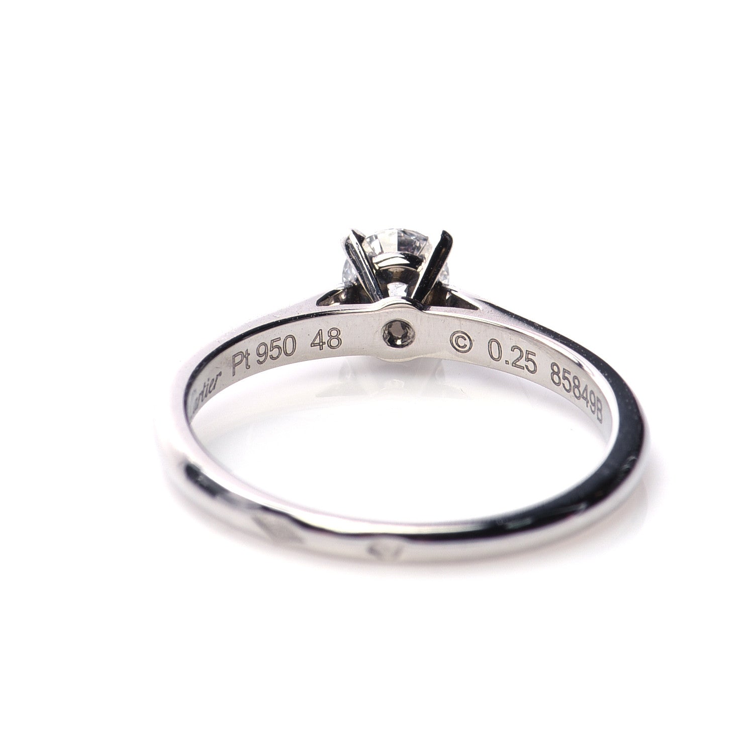 Cartier Platinum Diamond .25ct Solitaire Engagement Ring 48 4.5 5 of 7