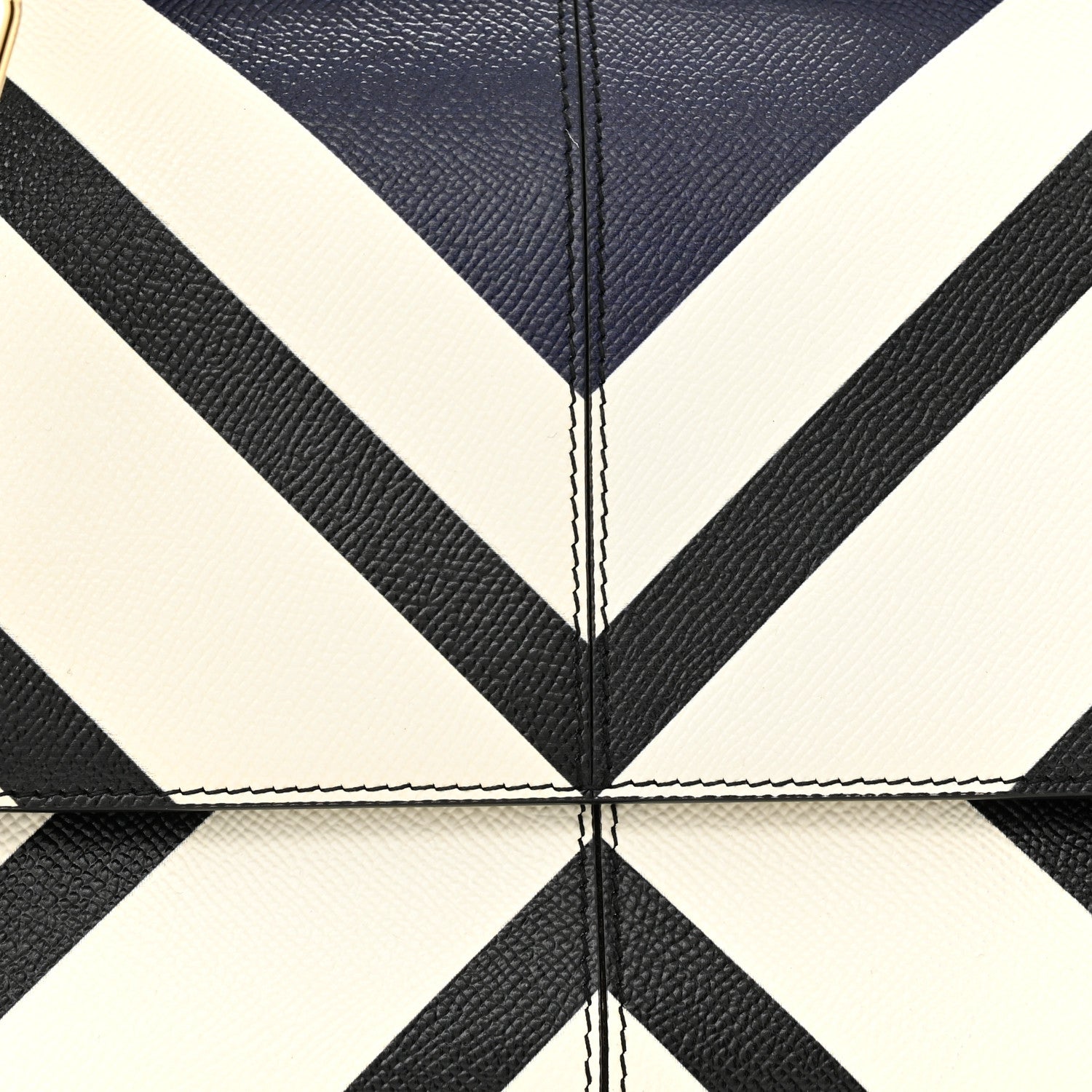 Dolce & Gabbana Dauphine Chevron Striped Medium Miss Sicily Satchel Blue 8 of 11