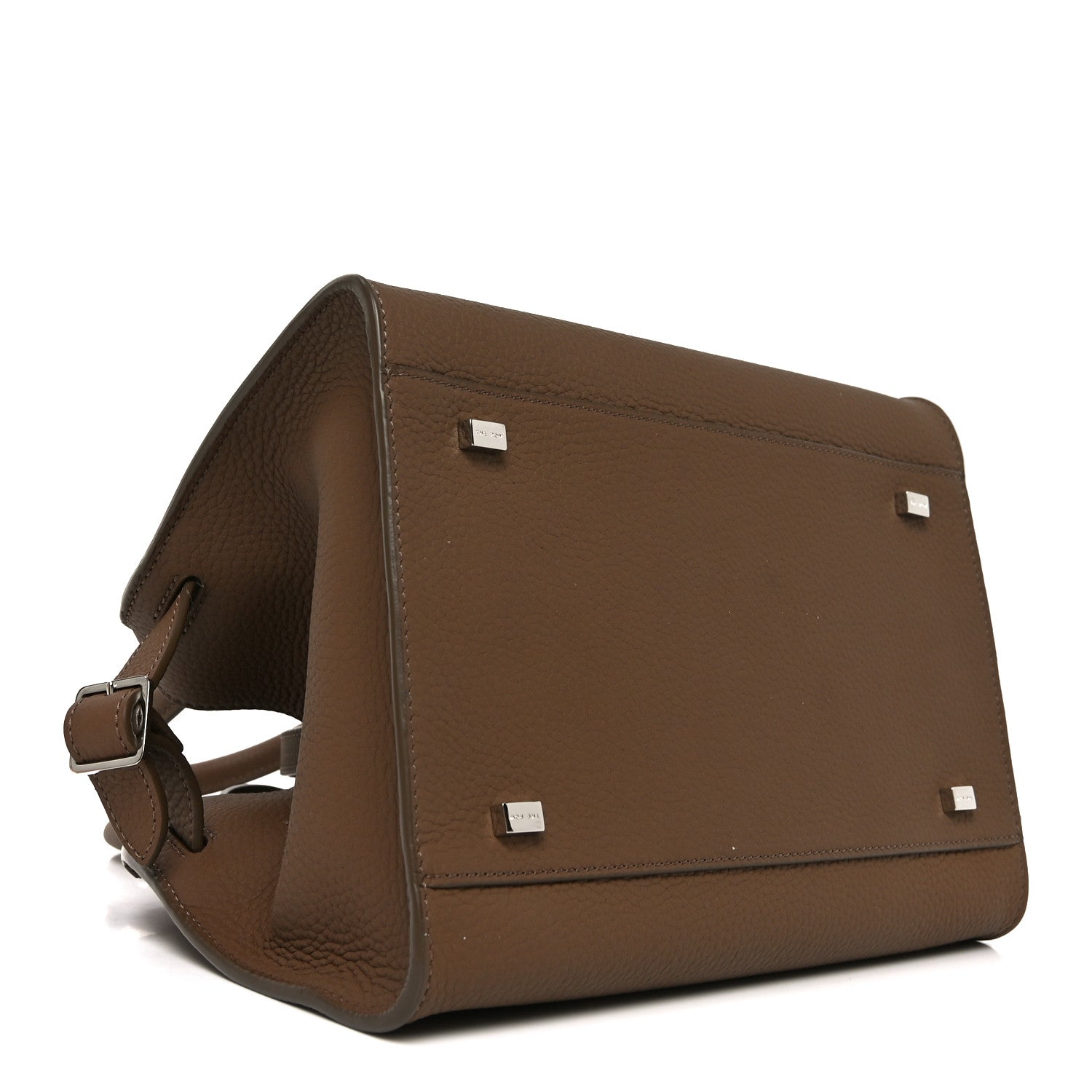 The Row Grained Calfskin Soft Margaux 10 Bag Dark Taupe 4 of 9