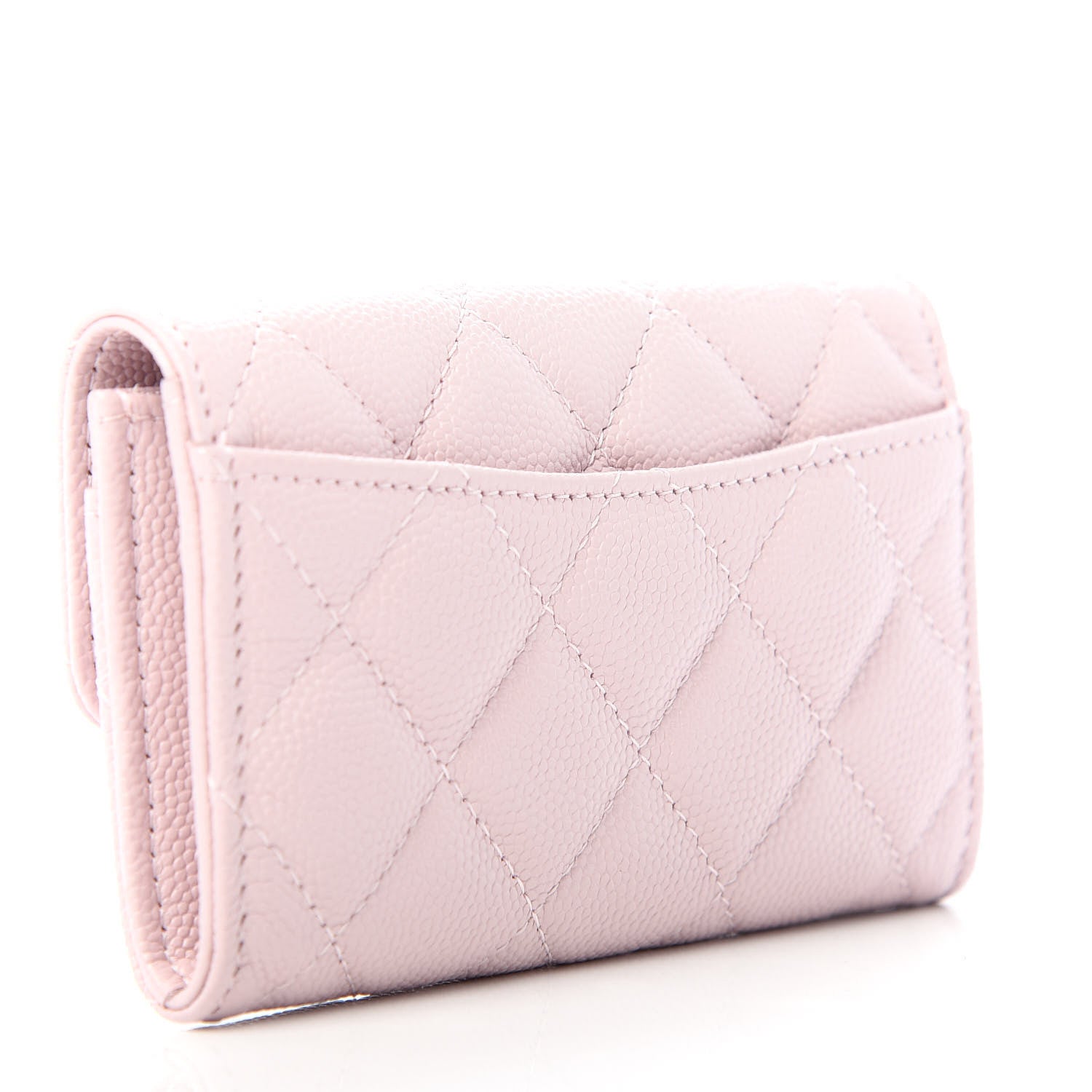Chanel Caviar Quilted Flap Card Holder Wallet Light Pink 3 of 9