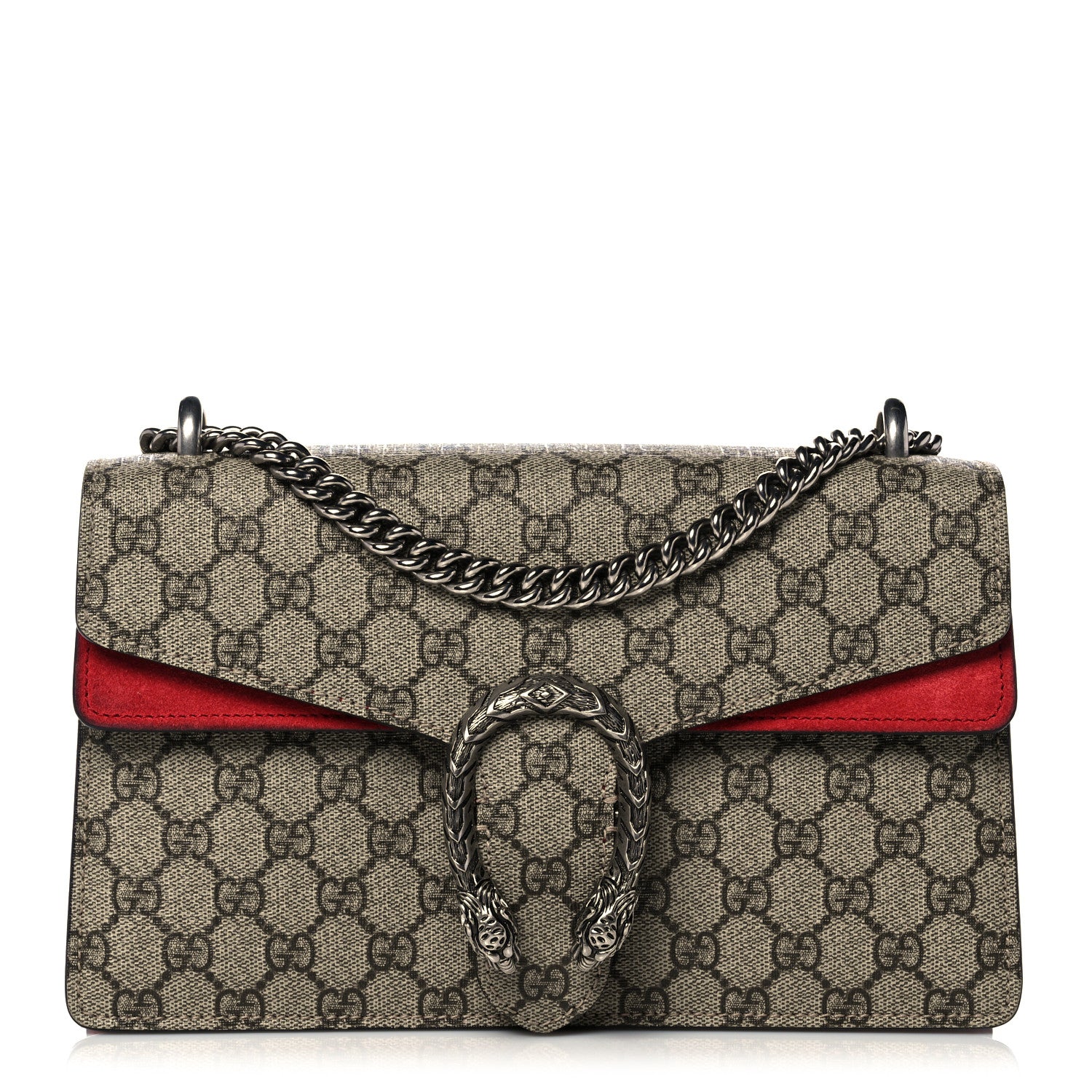 Gucci GG Supreme Monogram Small Dionysus Shoulder Bag Red 1 of 13