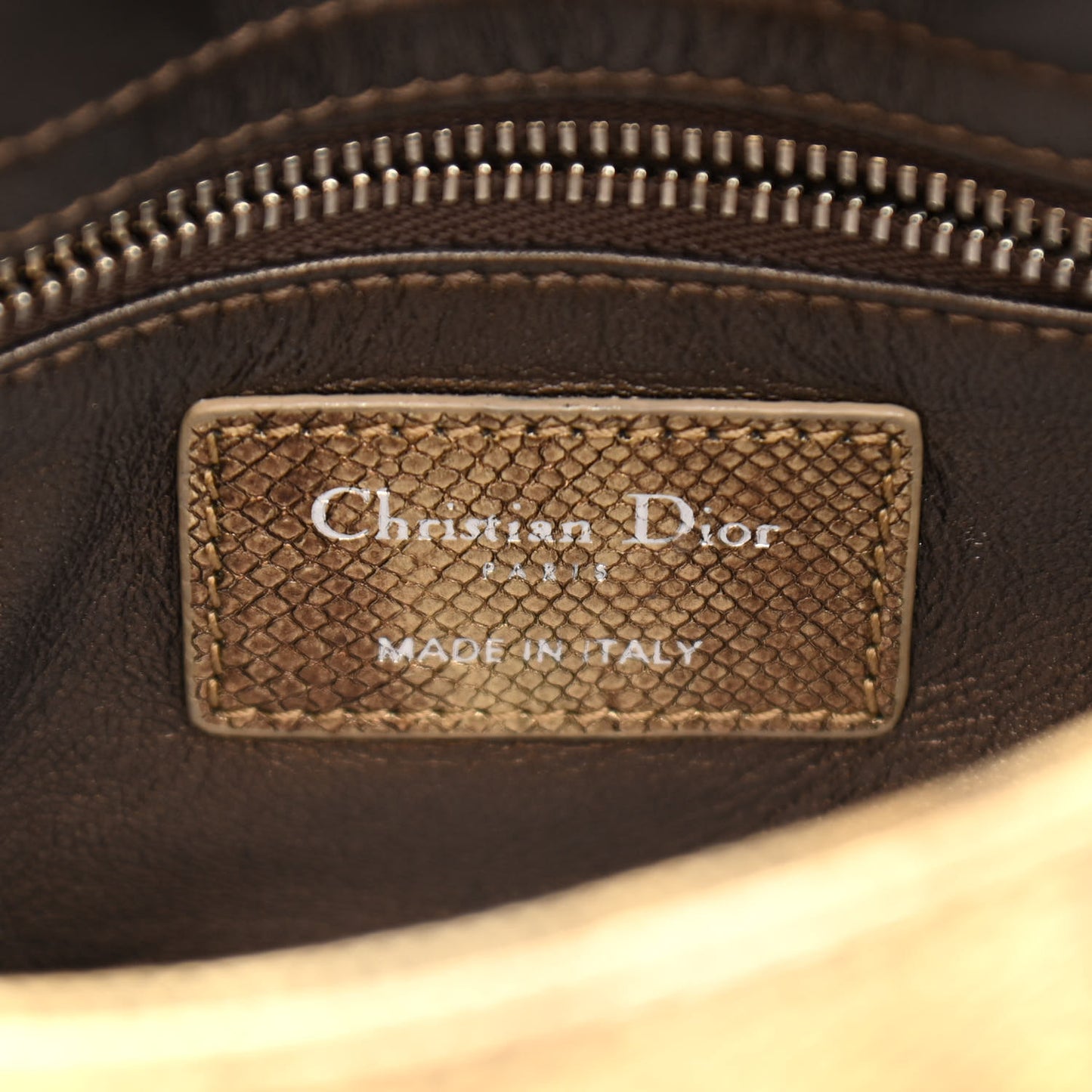 Metallic Lizard Mini Lady Dior Gold