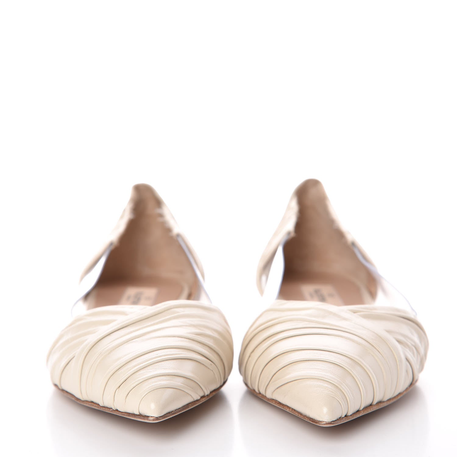 Valentino Garavani Ruched Lambskin B Drape Ballerina Flats 41 Nude 2 of 12