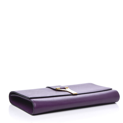 Saint Laurent Textured Calfskin Y Ligne Clutch Purple 3 of 9