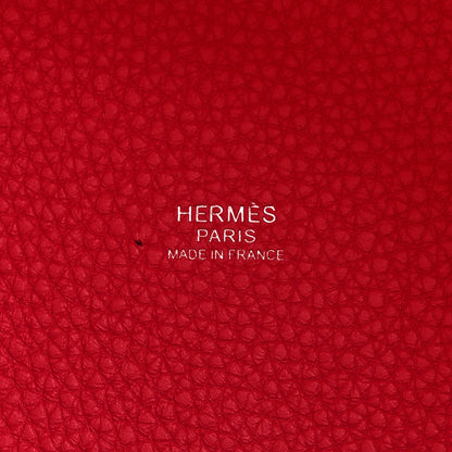 Hermes Taurillon Clemence Casaque Picotin Lock 18 PM Rouge Sellier Framboise 6 of 10