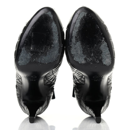 Chanel Lambskin Quilted CC Booties 38.5 Black 6 of 10