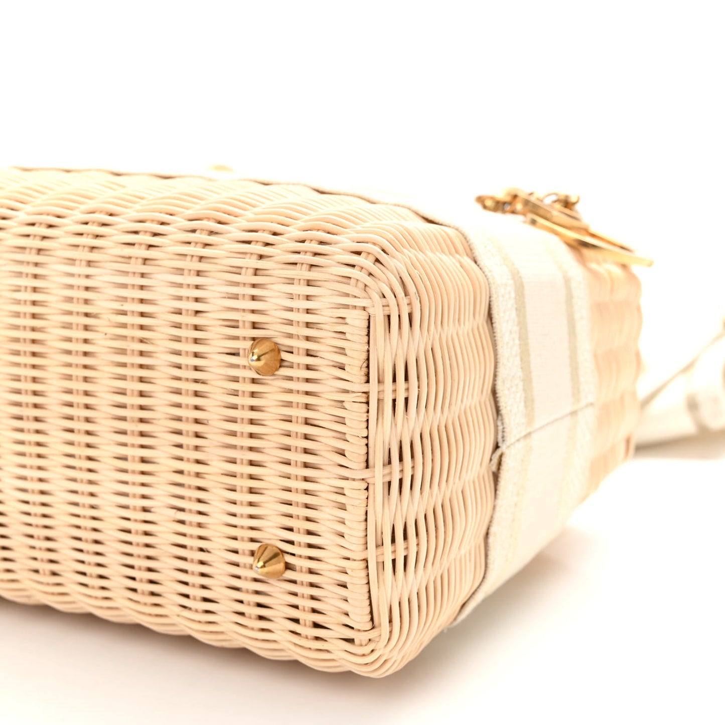 Wicker Oblique Medium Lady Dior Bag Beige