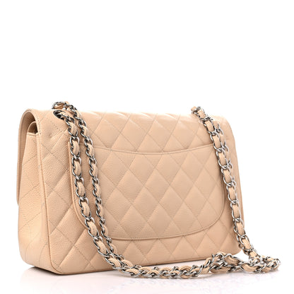 Chanel Caviar Quilted Jumbo Double Flap Beige Clair 2 of 9