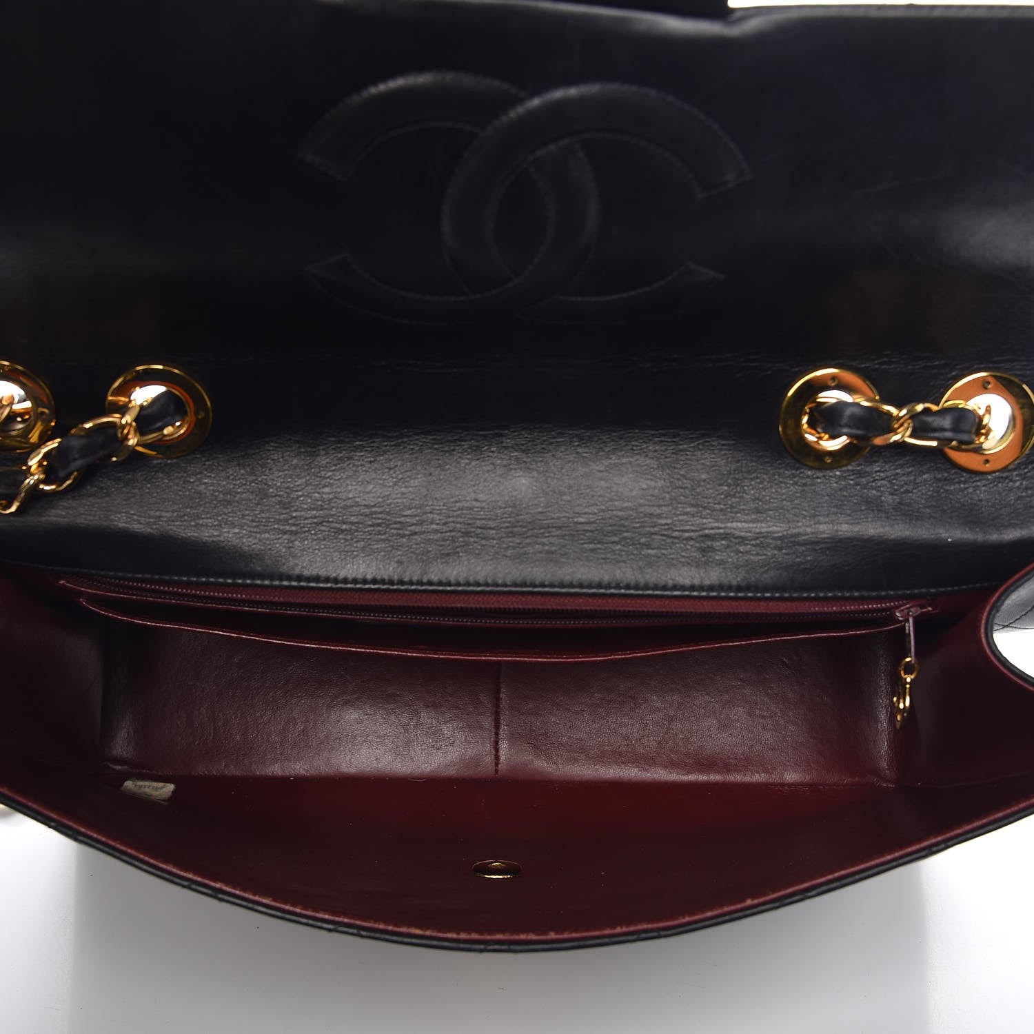 Chanel Lambskin Quilted XL Jumbo Single Flap Black 6 of 10