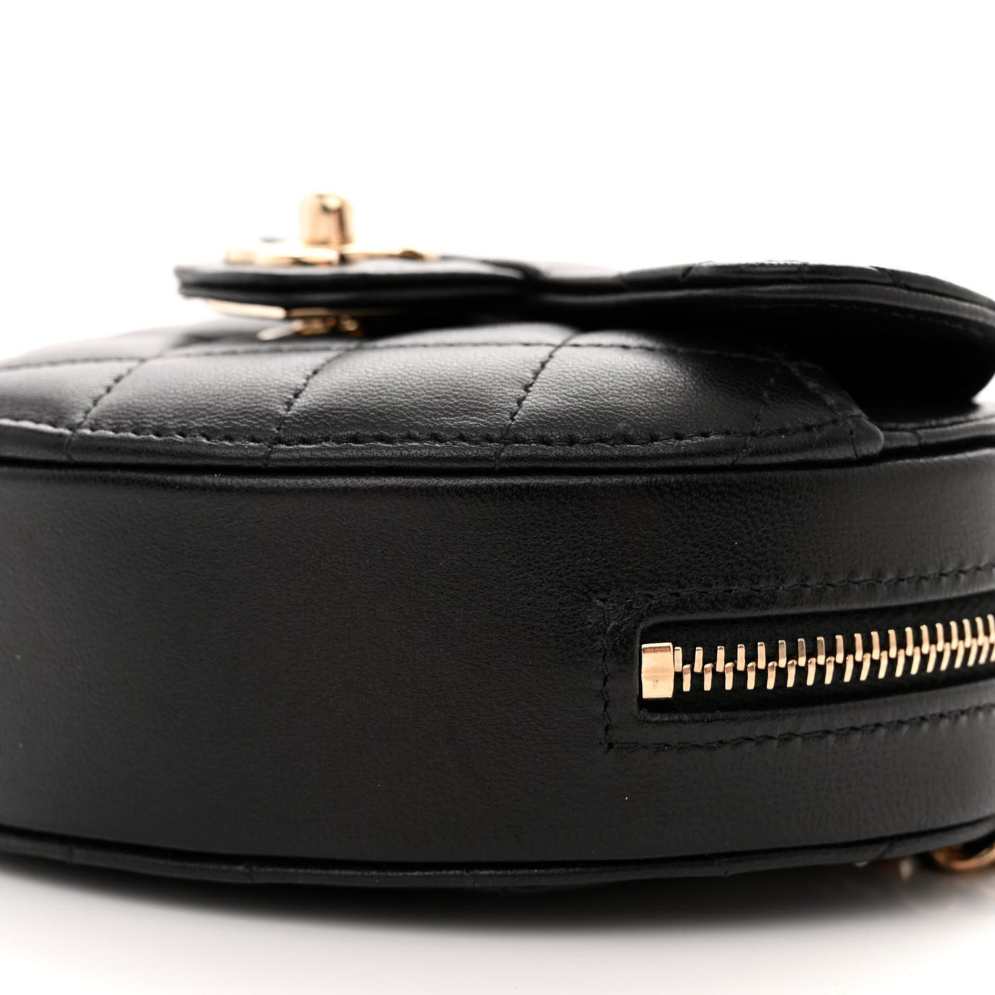 Lambskin Quilted CC In Love Heart Clutch With Chain Black