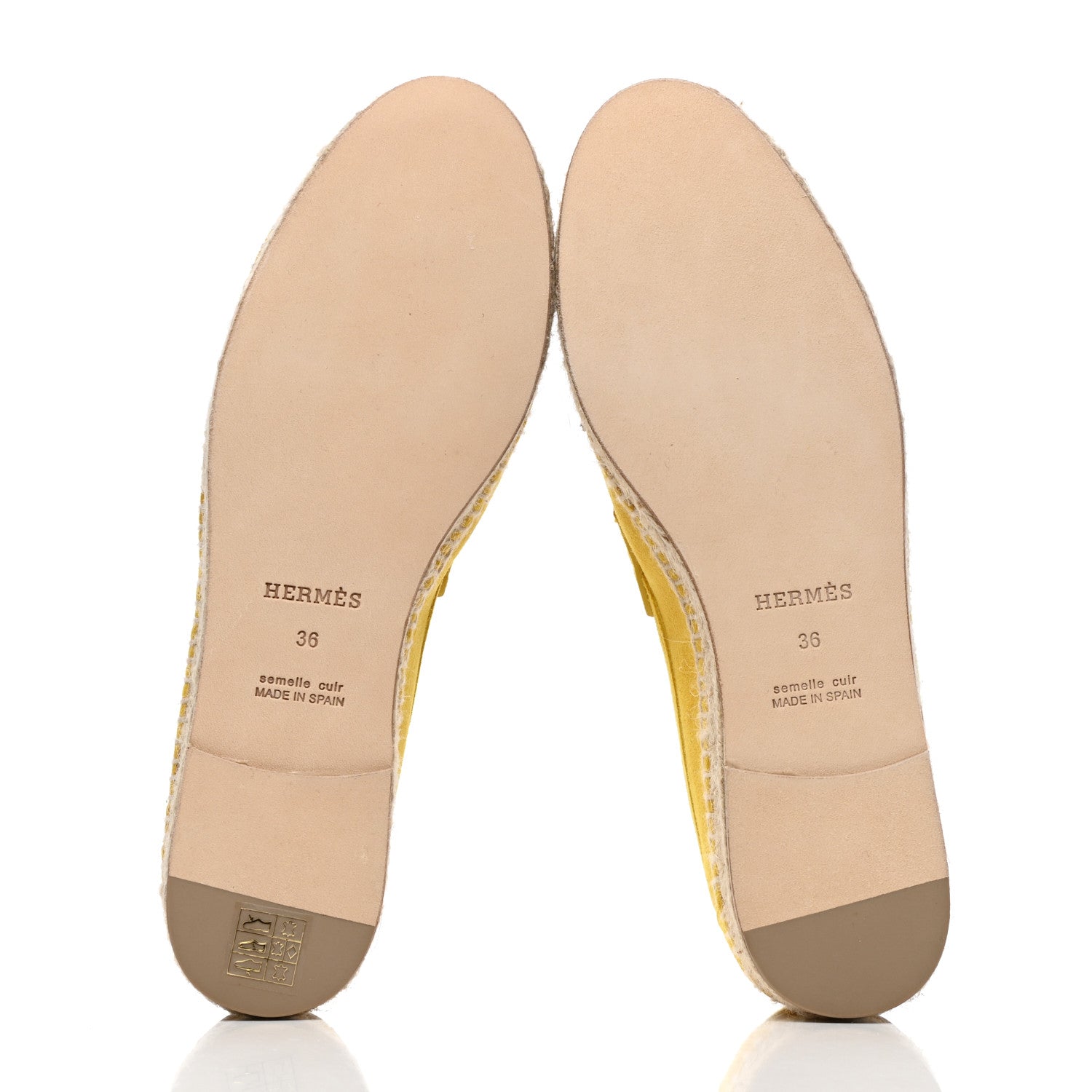 Hermes Suede Goatskin Womens Trip Espadrilles 36 Jaune Citron 5 of 8