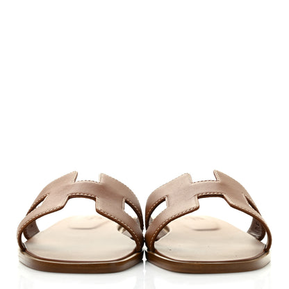 Hermes Box Calfskin Oran Sandals 36 Gold 2 of 8