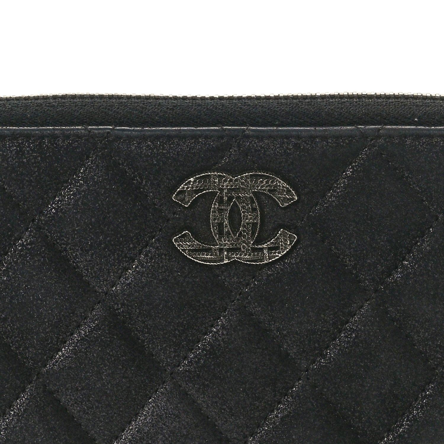 Chanel Iridescent Lambskin Quilted CC Long Zipped Wallet Black 8 of 8