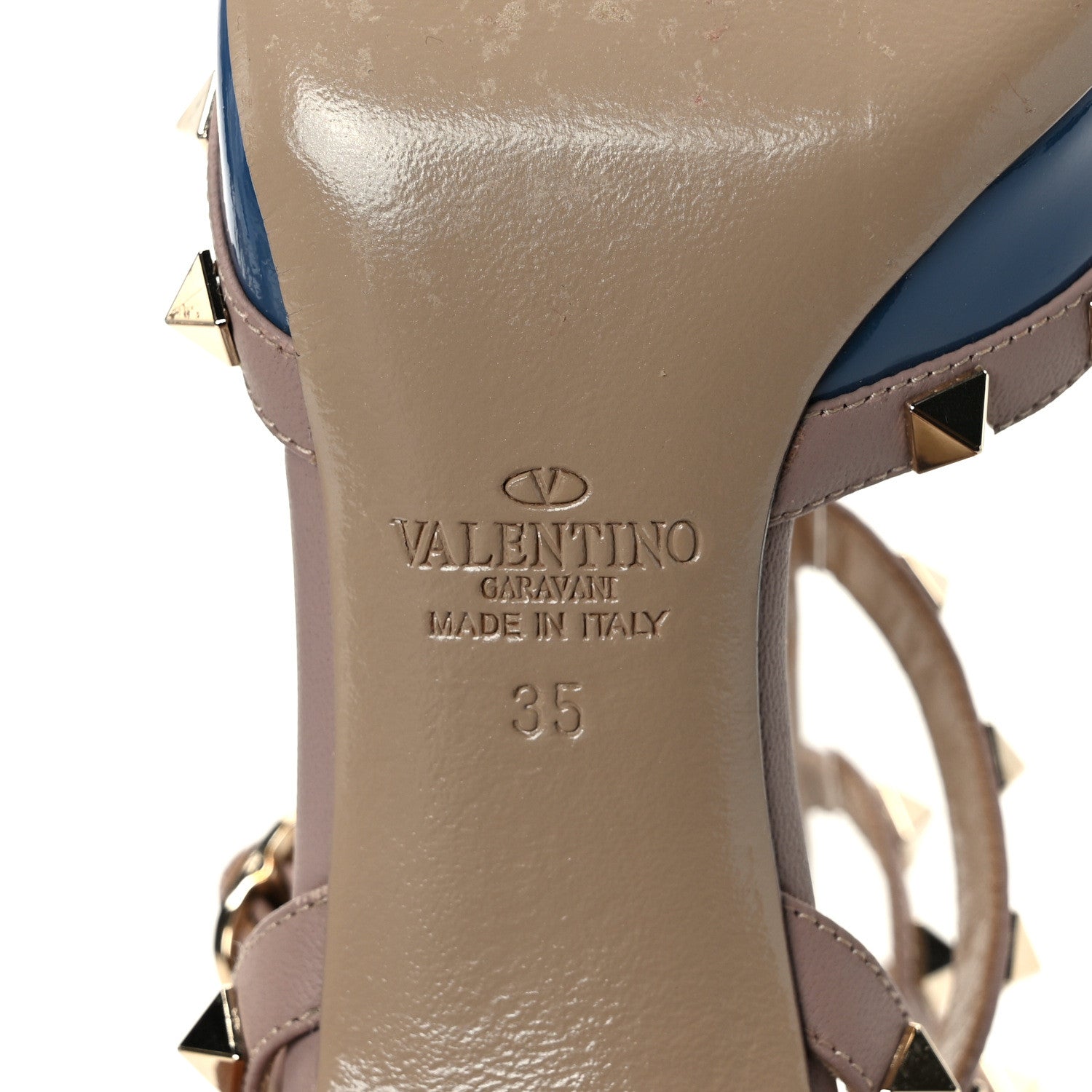 Valentino Garavani Patent Rockstud Ankle Strap 65mm Pumps 35 Indaco Poudre 6 of 8