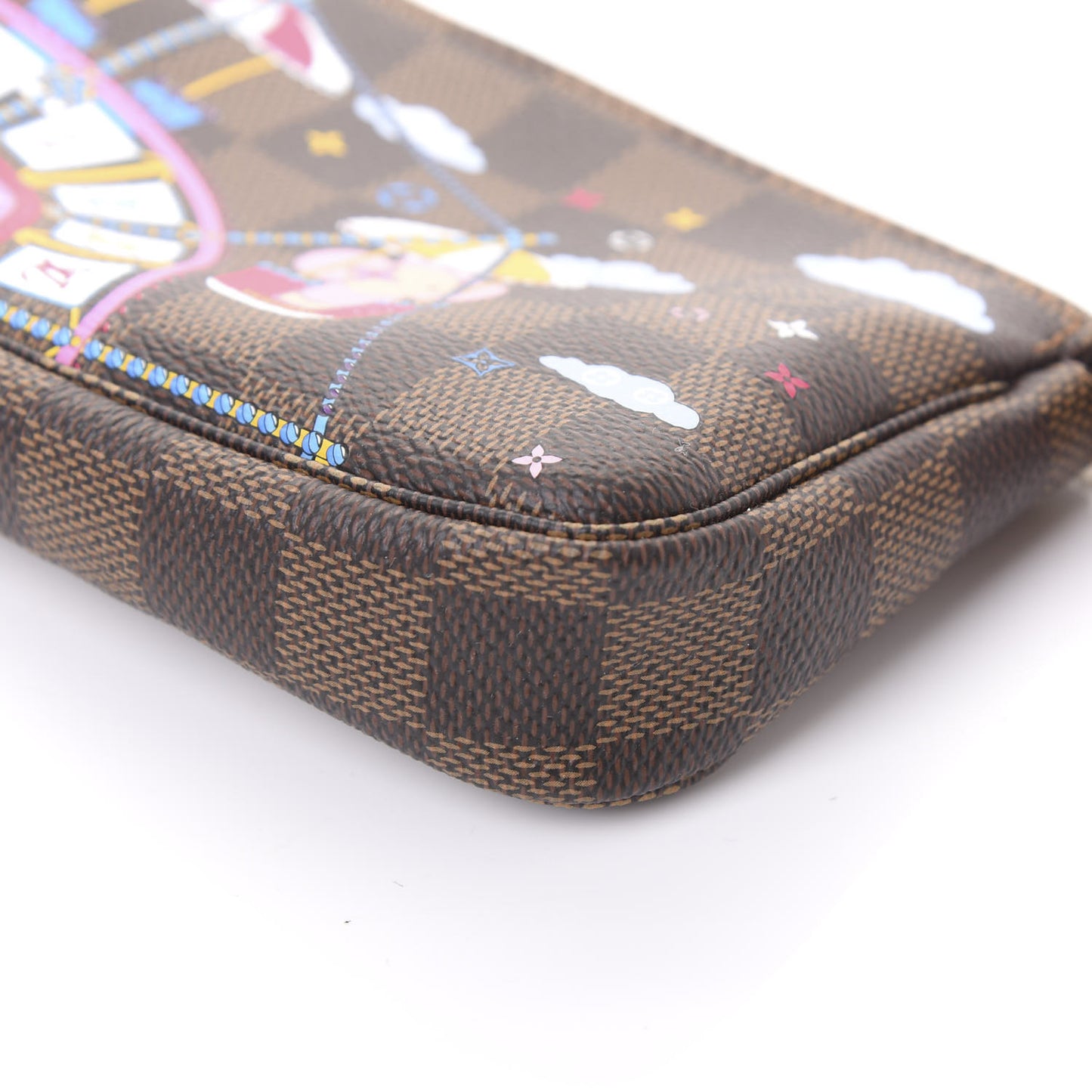 Damier Ebene 2020 Christmas Animation Big Wheel Mini Pochette Accessories Rose Ballerine