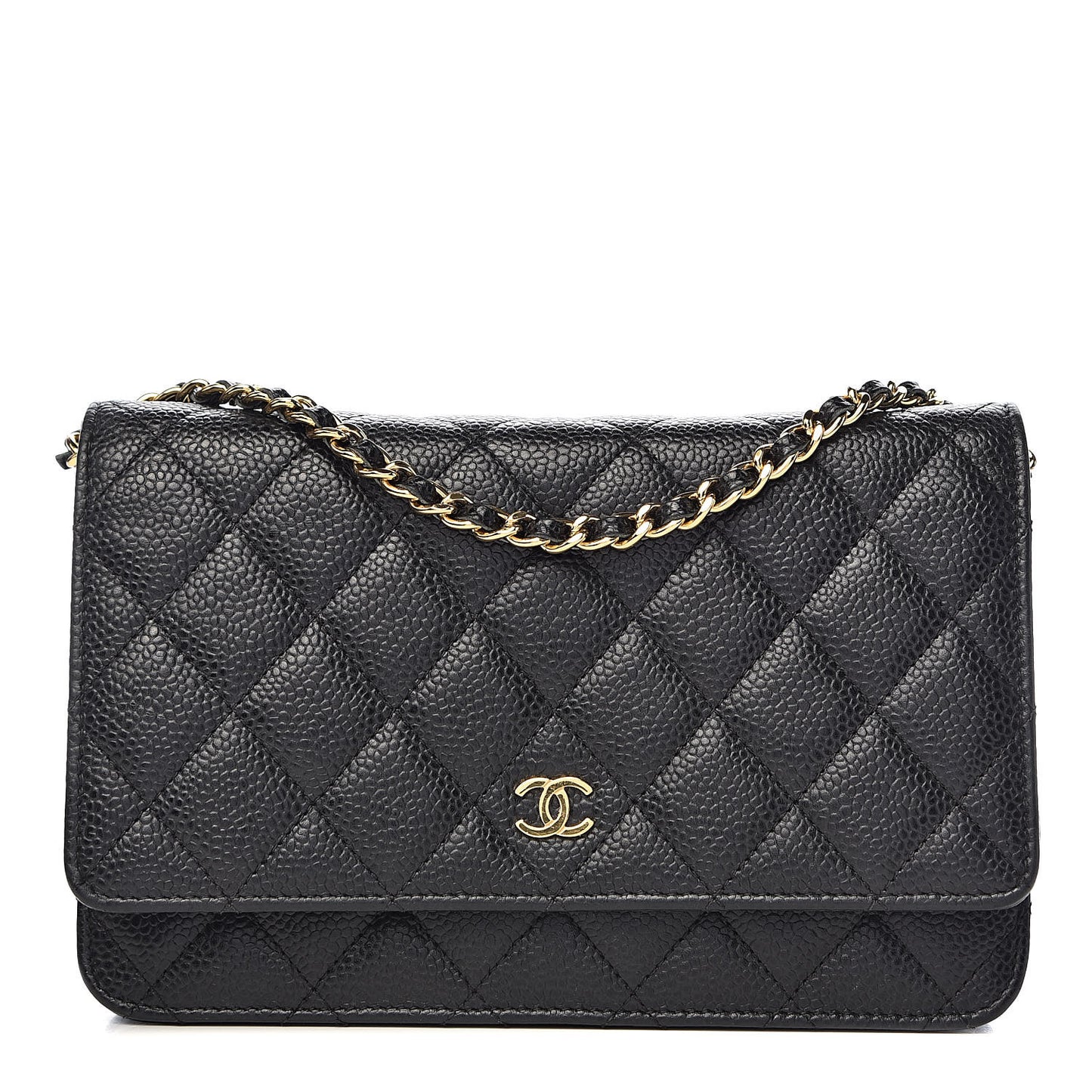 Caviar Quilted Wallet On Chain WOC Black