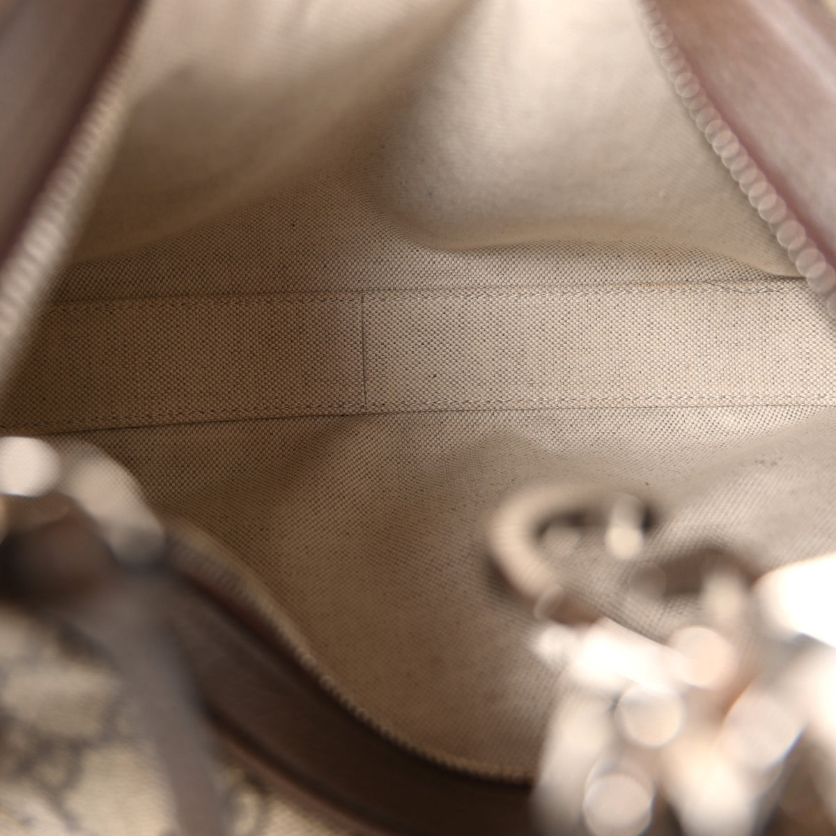 Gucci GG Supreme Monogram Textured Calfskin Web Large Attache Shoulder Bag Beige Ebony New Acero 5 of 10