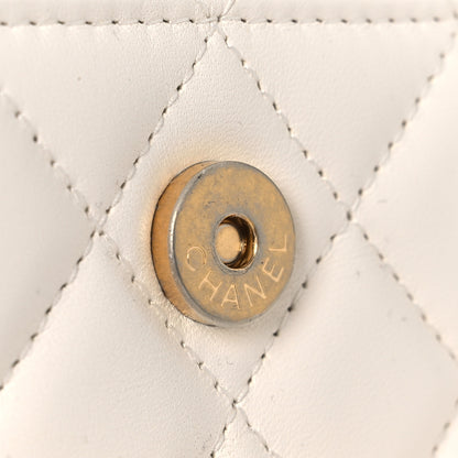 Chanel Lambskin Quilted Pearl Crush Clutch With Chain White 12 of 14