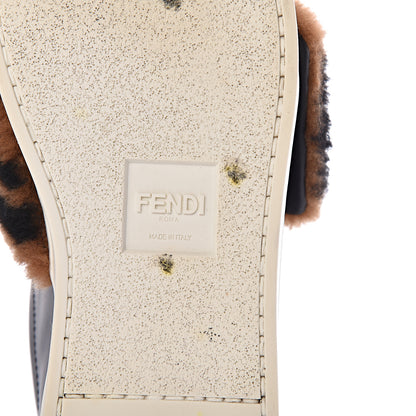 Fendi Vitello Shearling FF Velcro Slip On Sneakers 38 Black 9 of 12