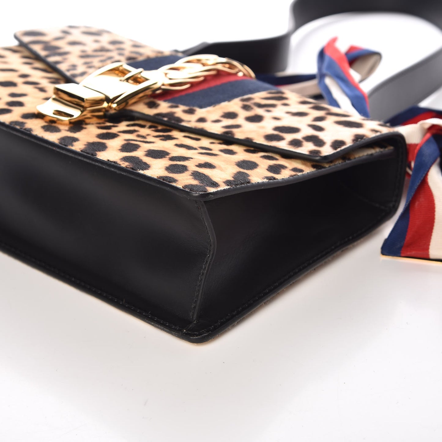 Calf Hair Leopard Print Small Sylvie Shoulder Bag Naturale Black