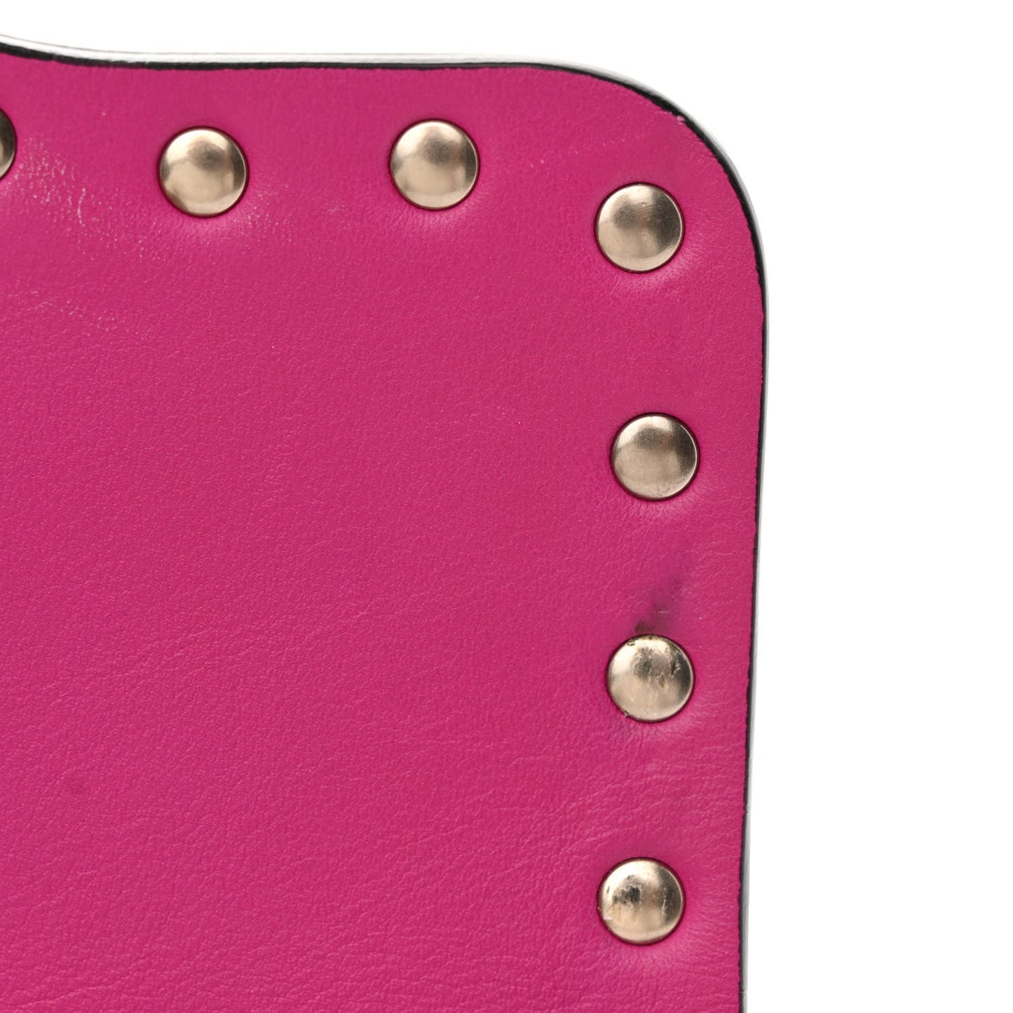 Vitello Mini Rockstud Flap Saddle Crossbody Bag Fuxia